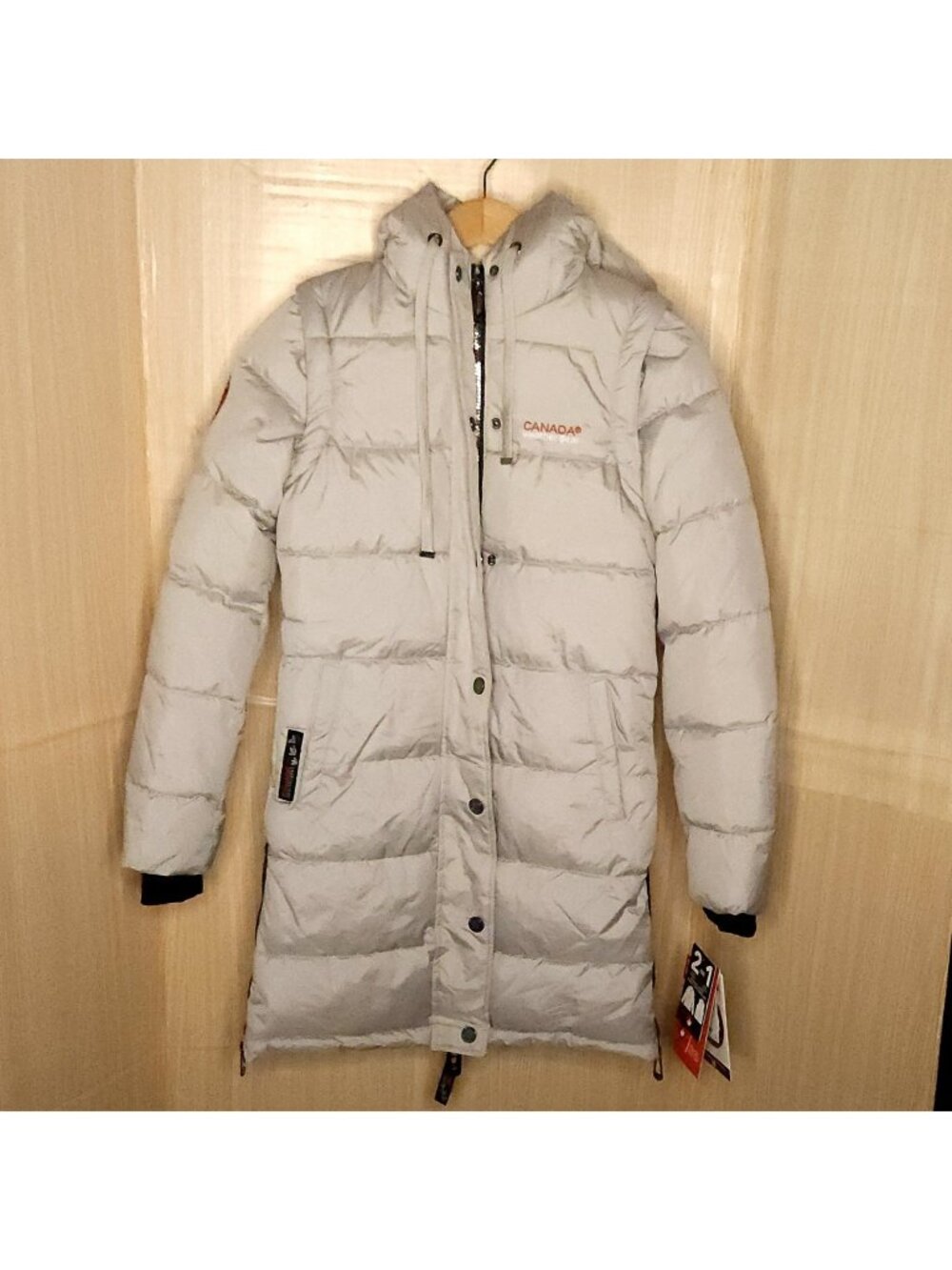 Canada Girls New Grey Long Convertible Heavyweight Coat 10-12